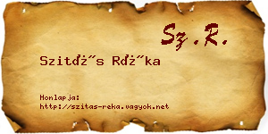 Szitás Réka névjegykártya
